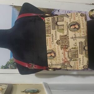 VINTAGE PRINTEDPURSE CANVAS TAPISSERIE ROYAL